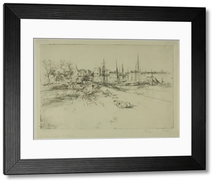 Framed Print : The New Dock at la Rochelle, 1904. Creator: Gustave Leheutre Framed Print : The New Dock at la Rochelle, 1904. Creator: Gustave Leheutre