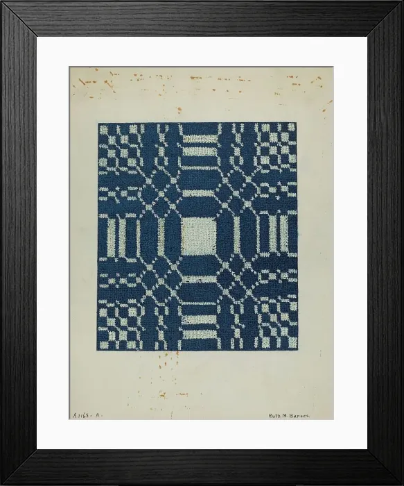 Framed Print : Coverlet, c. 1940. Creator: Ruth M. Barnes Framed Print : Coverlet, c. 1940. Creator: Ruth M. Barnes