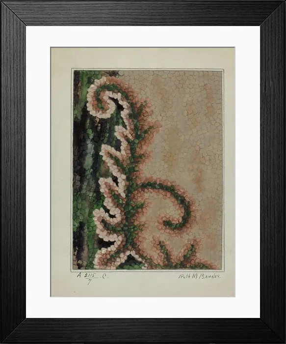 Framed Print : Hooked Rug, c. 1936. Creator: Ruth M. Barnes Framed Print : Hooked Rug, c. 1936. Creator: Ruth M. Barnes