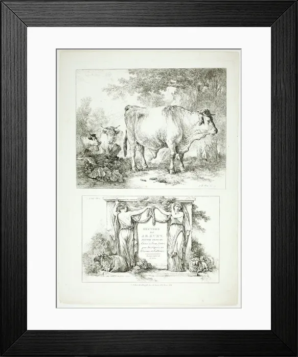 Framed Print : Plate One of 38 from Oeuvres de J. B. Huet, 1796–99. Creator: Jean Baptiste Marie Huet Framed Print : Plate One of 38 from Oeuvres de J. B. Huet, 1796–99. Creator: Jean Baptiste Marie Huet