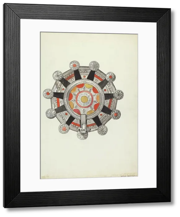 Framed Print : Cut Tin Candle Holder, 1935 / 1942. Creator: Dana Bartlett Framed Print : Cut Tin Candle Holder, 1935 / 1942. Creator: Dana Bartlett
