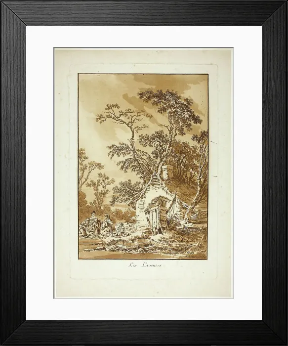 Framed Print : The Washerwomen, 1771. Creator: Jean Baptiste Le Prince Framed Print : The Washerwomen, 1771. Creator: Jean Baptiste Le Prince