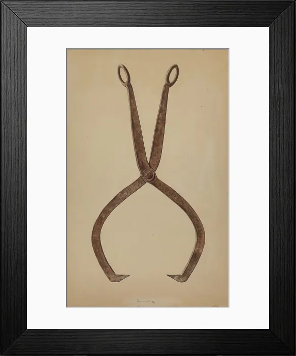 Framed Print : Ice Tongs, 1939. Creator: Eugene Bartz Framed Print : Ice Tongs, 1939. Creator: Eugene Bartz