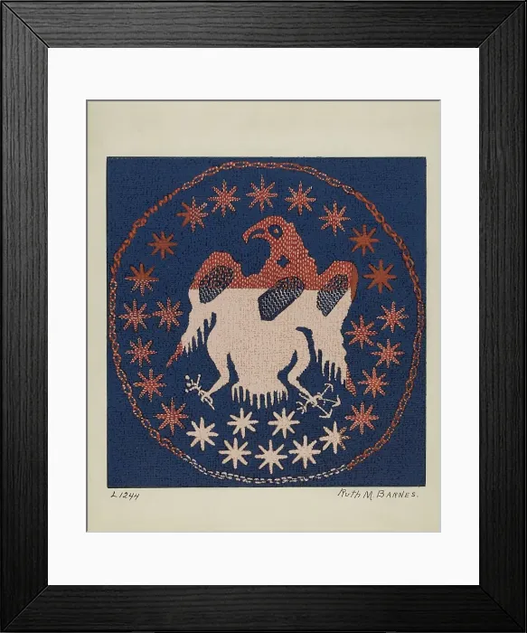 Framed Print : Historic Coverlet, c. 1936. Creator: Ruth M. Barnes Framed Print : Historic Coverlet, c. 1936. Creator: Ruth M. Barnes