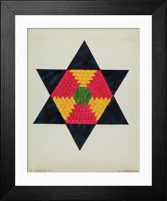 Framed Print : Block from Bedspread, c. 1937. Creator: Ruth M. Barnes Framed Print : Block from Bedspread, c. 1937. Creator: Ruth M. Barnes