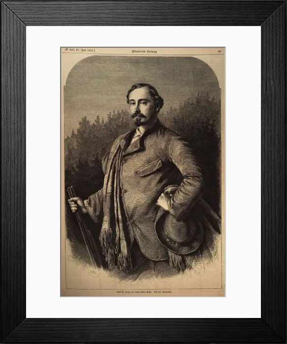 Framed Print : Ernest II (1818-1893), Duke of Saxe-Coburg and Gotha, 1861. Creator: Anonymous Framed Print : Ernest II (1818-1893), Duke of Saxe-Coburg and Gotha, 1861. Creator: Anonymous