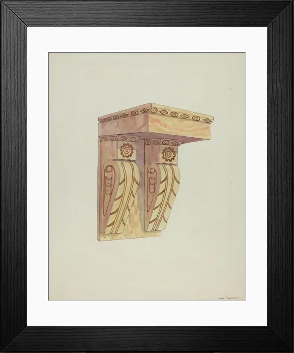 Framed Print : Architectural Detail (Wall Bracket), 1937. Creator: Dana Bartlett Framed Print : Architectural Detail (Wall Bracket), 1937. Creator: Dana Bartlett