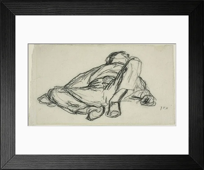 Framed Print : Sleeping Peasant, c. 1865. Creator: Jean Francois Millet Framed Print : Sleeping Peasant, c. 1865. Creator: Jean Francois Millet