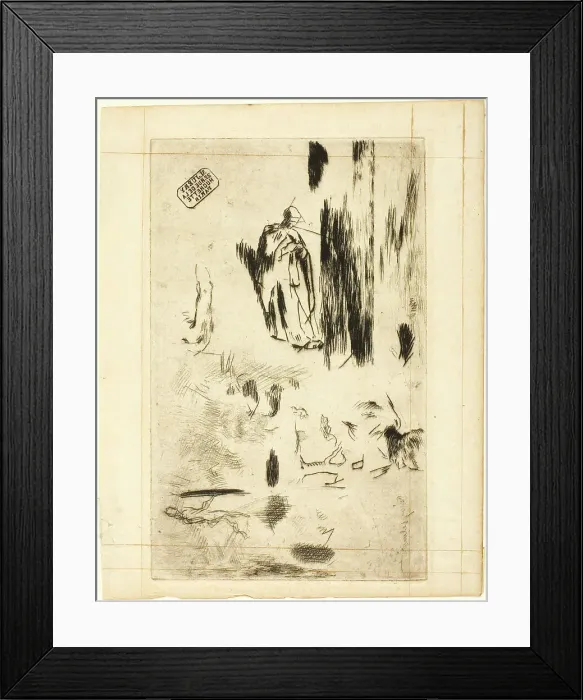 Framed Print : Various Sketches, c. 1847. Creator: Jean Francois Millet Framed Print : Various Sketches, c. 1847. Creator: Jean Francois Millet