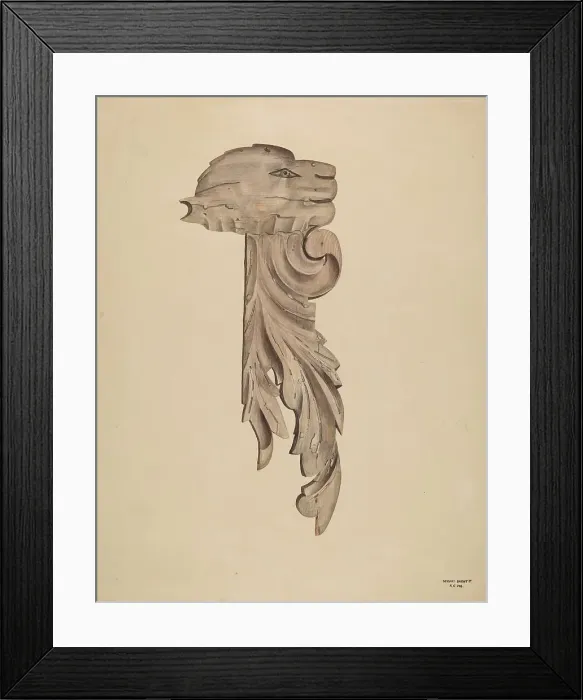 Framed Print : Wood Carving - Profile Face, c. 1939. Creator: Gerard Barnett Framed Print : Wood Carving - Profile Face, c. 1939. Creator: Gerard Barnett