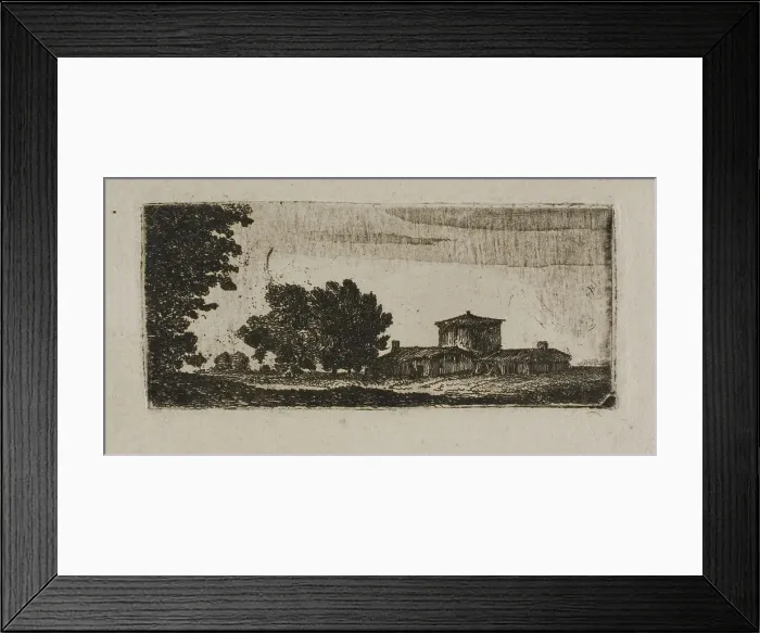 Framed Print : Trees and Buildings with Low Tower, n.d. Creator: John Clerk Framed Print : Trees and Buildings with Low Tower, n.d. Creator: John Clerk