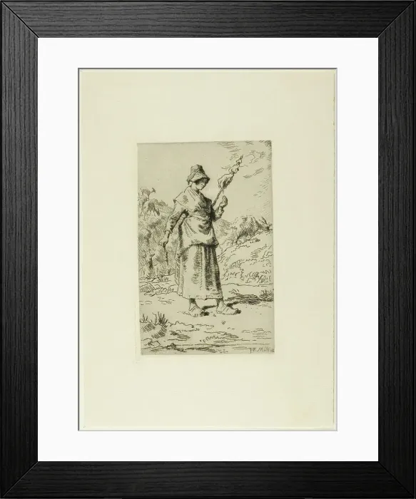 Framed Print : The Spinner, 1868–69. Creator: Jean Francois Millet Framed Print : The Spinner, 1868–69. Creator: Jean Francois Millet