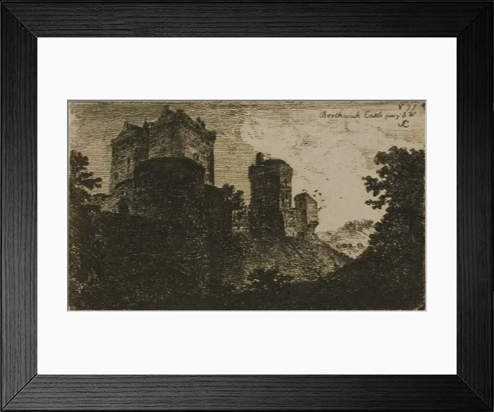 Framed Print : Borthwick Castle from the Southwest, n.d. Creator: John Clerk Framed Print : Borthwick Castle from the Southwest, n.d. Creator: John Clerk