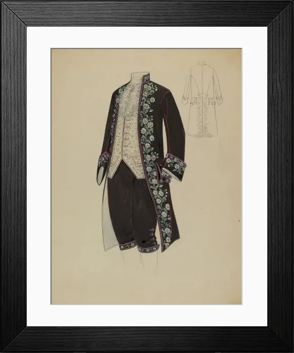 Framed Print : Man's Court Costume, c. 1936. Creator: Jessie M. Benge Framed Print : Man's Court Costume, c. 1936. Creator: Jessie M. Benge