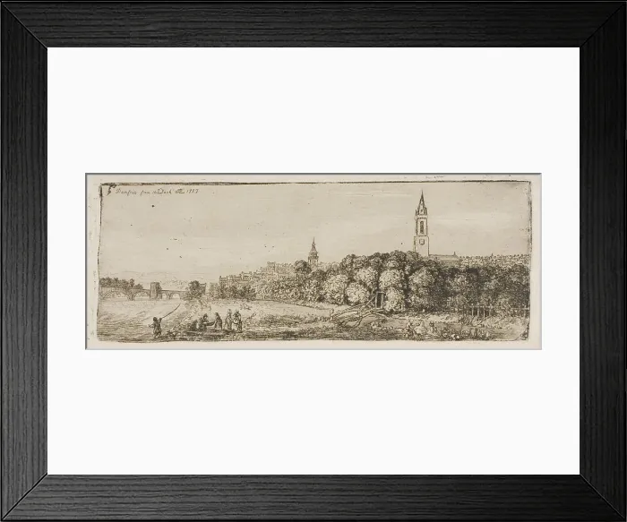 Framed Print : Dumfries from the Dock, 1777. Creator: John Clerk Framed Print : Dumfries from the Dock, 1777. Creator: John Clerk