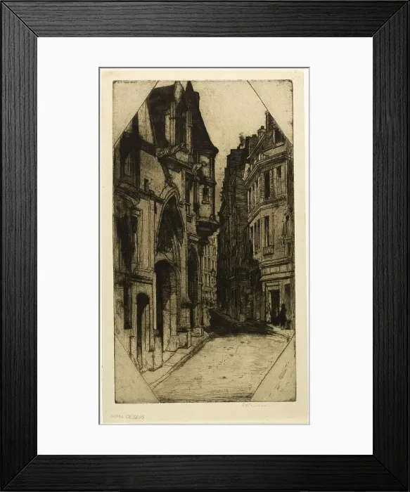 Framed Print : Hôtel de Sens, plate three from the Paris Set, 1904. Creator: David Young Cameron Framed Print : Hôtel de Sens, plate three from the Paris Set, 1904. Creator: David Young Cameron