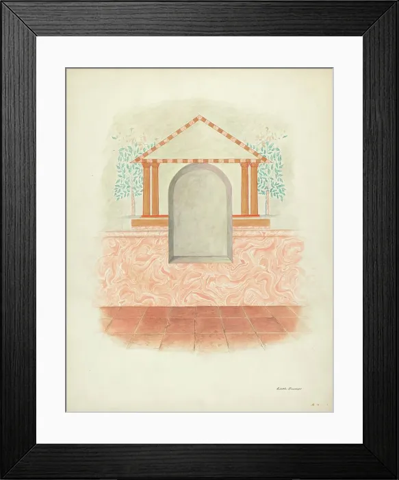 Framed Print : Wall Painting: Restoration Drawing, 1940. Creator: Edith Towner Framed Print : Wall Painting: Restoration Drawing, 1940. Creator: Edith Towner
