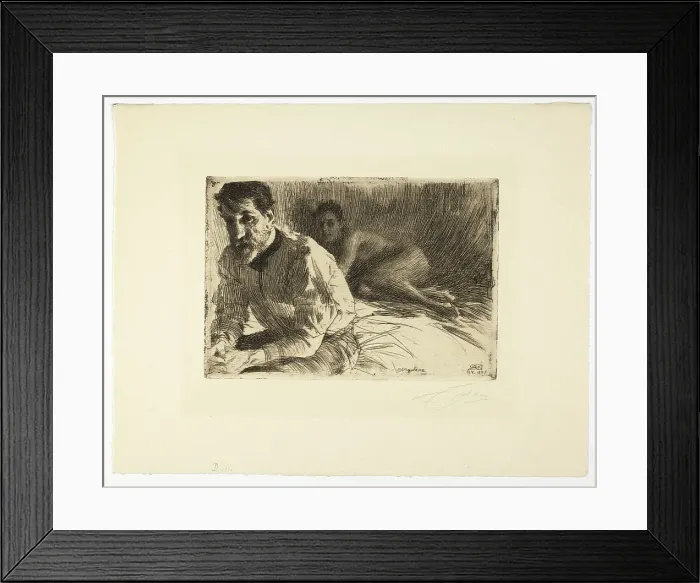 Framed Print : Augustus Saint Gaudens II (Saint Gaudens and His Model), 1897. Creator: Anders Leonard Zorn Framed Print : Augustus Saint Gaudens II (Saint Gaudens and His Model), 1897. Creator: Anders Leonard Zorn