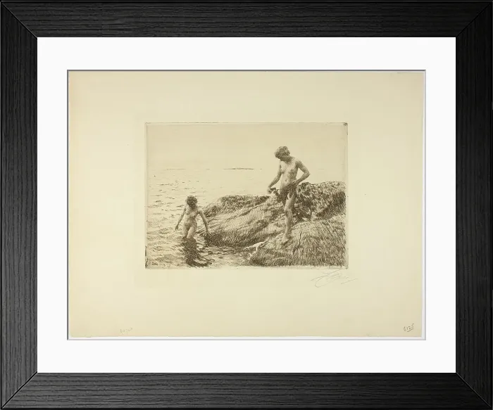Framed Print : Seaward Skerries, 1913. Creator: Anders Leonard Zorn Framed Print : Seaward Skerries, 1913. Creator: Anders Leonard Zorn