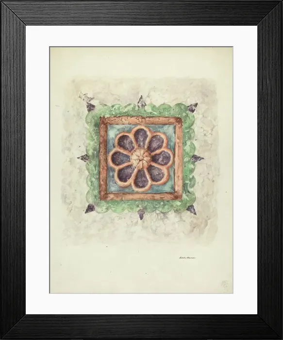 Framed Print : Ceiling Ornament, Sandstone, 1940. Creator: Edith Towner Framed Print : Ceiling Ornament, Sandstone, 1940. Creator: Edith Towner