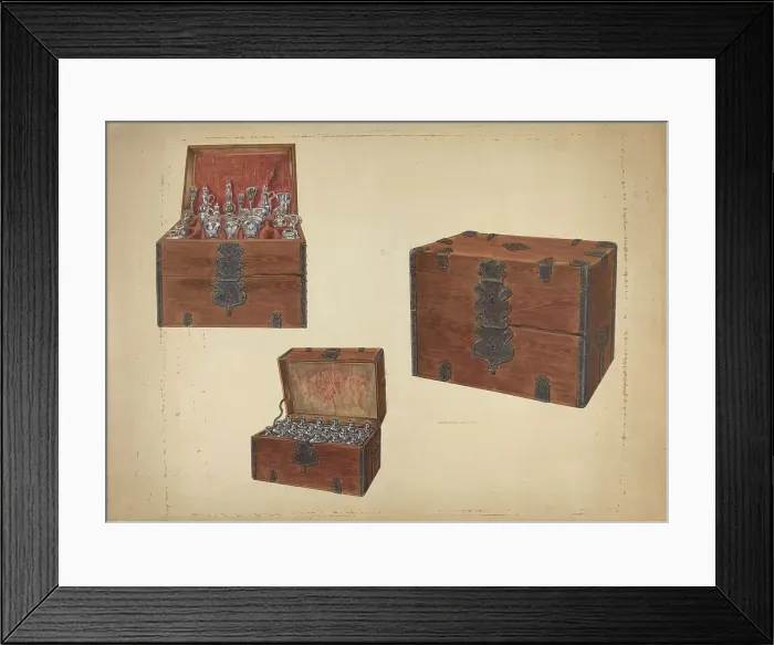 Framed Print : Wine Chest, c. 1940. Creator: Leonard Battee