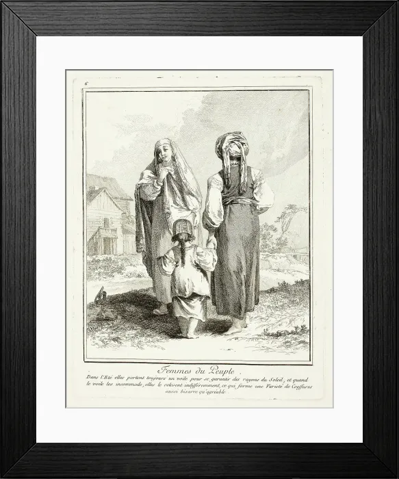 Framed Print : Women of the People, plate six from Divers Habillements des Peuples du Nord, 1765. Creator: Jean Baptiste Le Prince Framed Print : Women of the People, plate six from Divers Habillements des Peuples du Nord, 1765. Creator: Jean Baptiste Le Prince