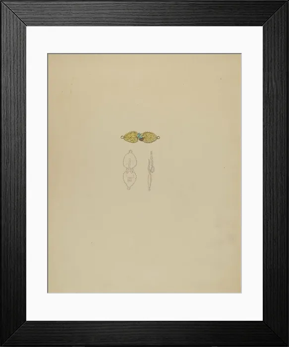 Framed Print : Clasp for Necklace, c. 1936. Creator: Doris Beer Framed Print : Clasp for Necklace, c. 1936. Creator: Doris Beer