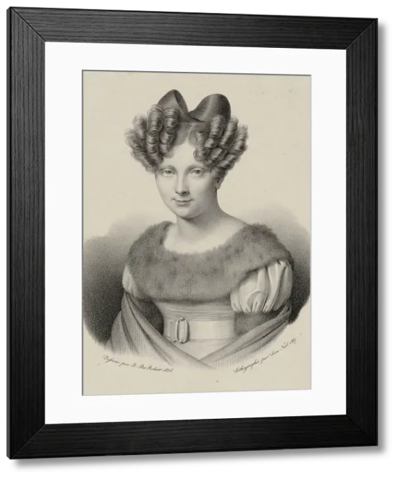 Framed Print : Portrait of the singer Joséphine Fodor (1789-1870), 1827. Creator: Noël, Léon (1807-1884) Framed Print : Portrait of the singer Joséphine Fodor (1789-1870), 1827. Creator: Noël, Léon (1807-1884)