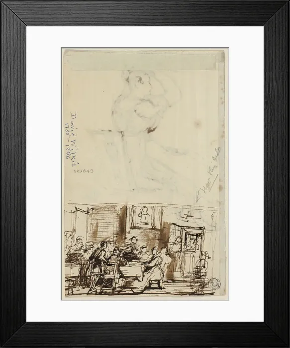 Framed Print : People at a Table (recto), and Study for Cottage Toilet (verso), c.1825. Creator: David Wilkie Framed Print : People at a Table (recto), and Study for Cottage Toilet (verso), c.1825. Creator: David Wilkie