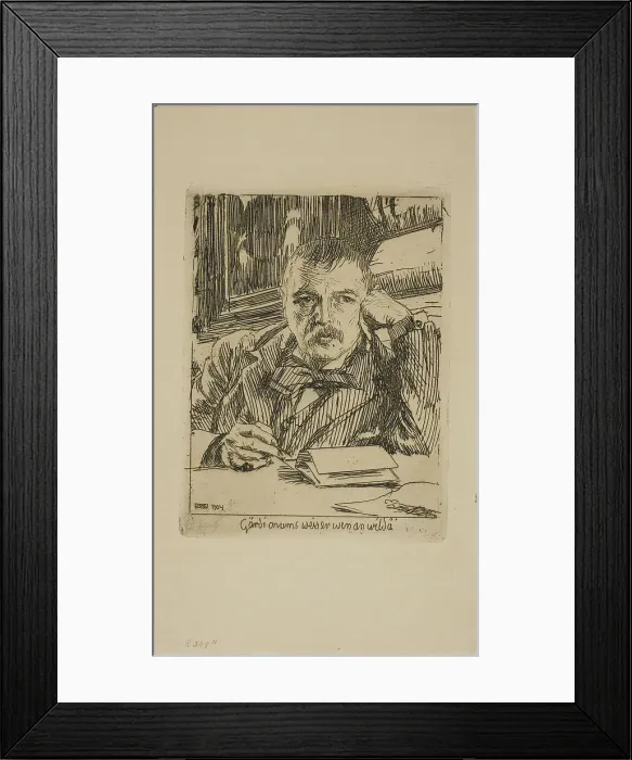 Framed Print : Self-Portrait with Inscription, 1904. Creator: Anders Leonard Zorn Framed Print : Self-Portrait with Inscription, 1904. Creator: Anders Leonard Zorn