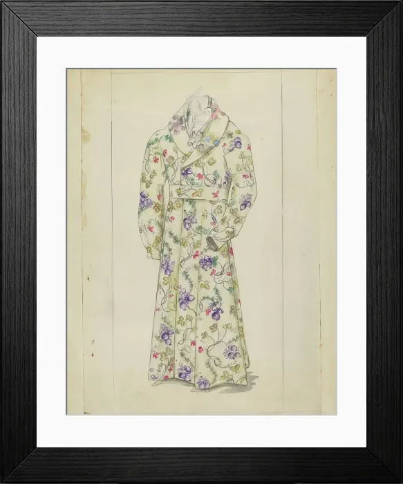 Framed Print : Man's Dressing Gown, c. 1939. Creator: Jessie M. Benge Framed Print : Man's Dressing Gown, c. 1939. Creator: Jessie M. Benge