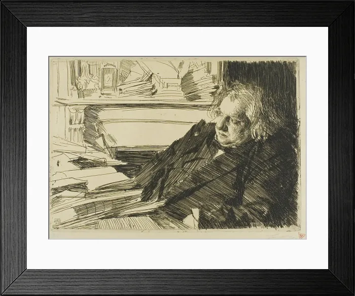 Framed Print : Ernest Renan, 1892. Creator: Anders Leonard Zorn Framed Print : Ernest Renan, 1892. Creator: Anders Leonard Zorn