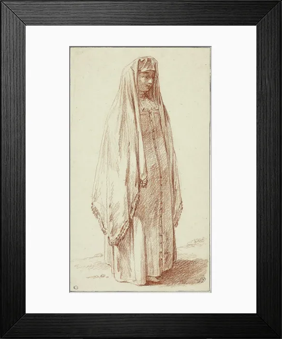 Framed Print : A Woman in Russian Dress, 1780. Creator: Jean Baptiste Le Prince Framed Print : A Woman in Russian Dress, 1780. Creator: Jean Baptiste Le Prince