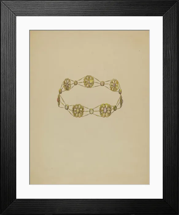 Framed Print : Necklace, c. 1936. Creator: Doris Beer Framed Print : Necklace, c. 1936. Creator: Doris Beer