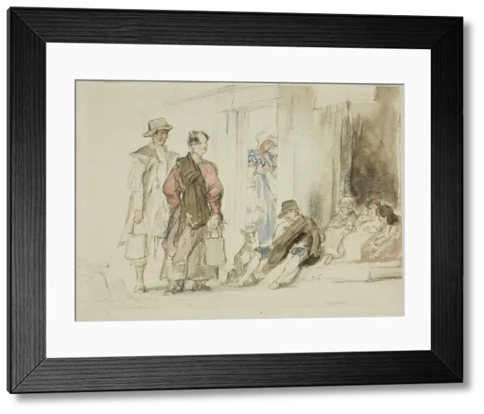 Framed Print : Figures near Doorway, 1825 / 30. Creator: David Wilkie Framed Print : Figures near Doorway, 1825 / 30. Creator: David Wilkie