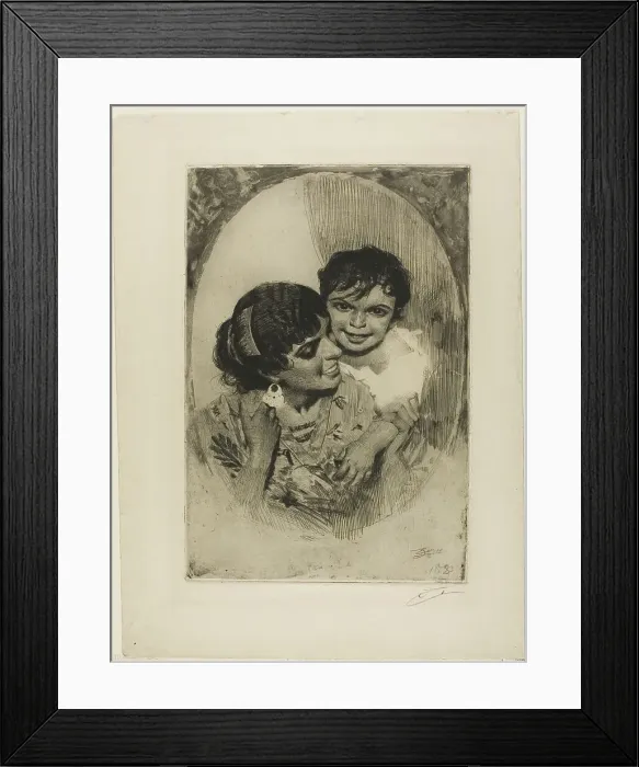 Framed Print : Maternal Delight III, 1883. Creator: Anders Leonard Zorn Framed Print : Maternal Delight III, 1883. Creator: Anders Leonard Zorn