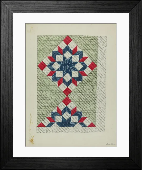 Framed Print : Quilt - Double Star, c. 1940. Creator: Edith Towner. Quilt - Double Star, c. 1940. Creator: Edith Towner Framed Print : Quilt - Double Star, c. 1940. Creator: Edith Towner. Quilt - Double Star, c. 1940. Creator: Edith Towner