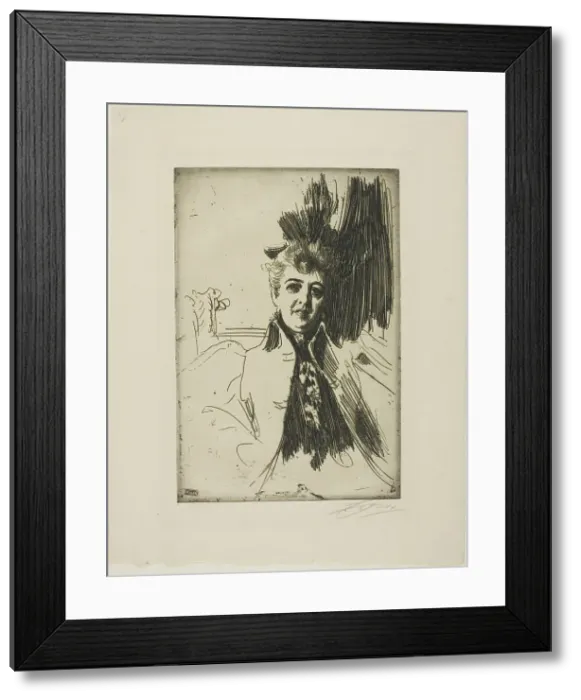 Framed Print : Mrs. Potter Palmer, 1896. Creator: Anders Leonard Zorn Framed Print : Mrs. Potter Palmer, 1896. Creator: Anders Leonard Zorn
