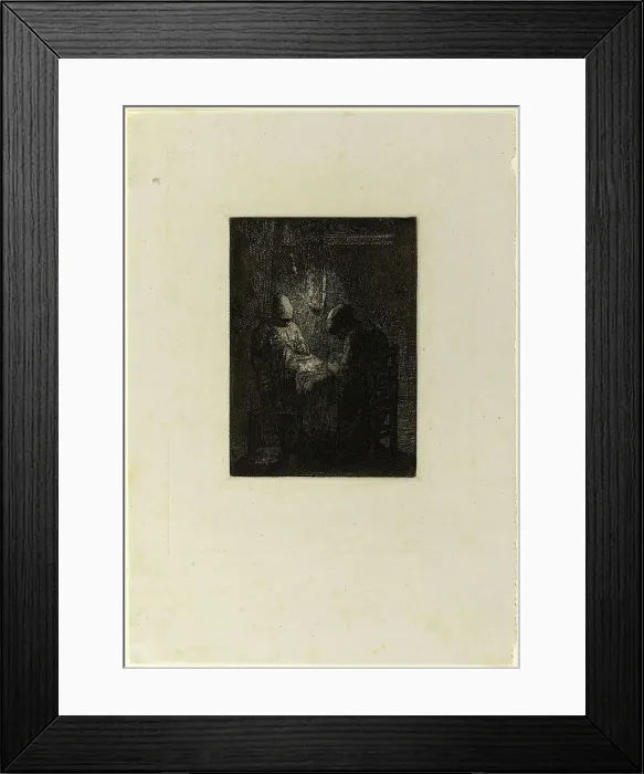 Framed Print : The Vigil, 1856. Creator: Jean Francois Millet Framed Print : The Vigil, 1856. Creator: Jean Francois Millet