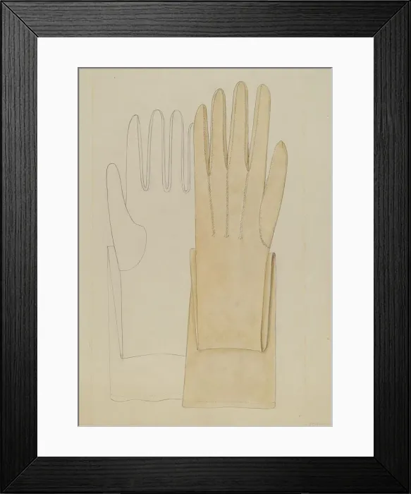 Framed Print : Gloves, c. 1937. Creator: Jessie M. Benge Framed Print : Gloves, c. 1937. Creator: Jessie M. Benge