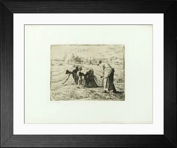 Framed Print : Peasant with a Wheelbarrow, 1855. Creator: Jean Francois Millet