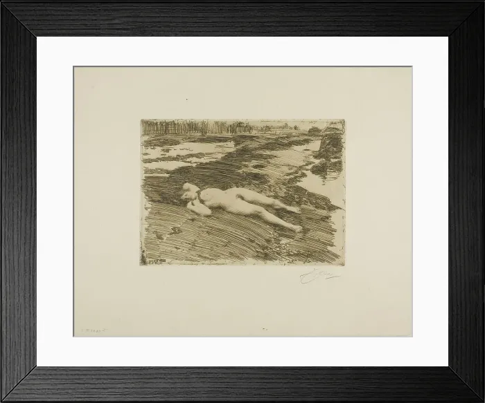 Framed Print : On the Sands, 1916. Creator: Anders Leonard Zorn Framed Print : On the Sands, 1916. Creator: Anders Leonard Zorn