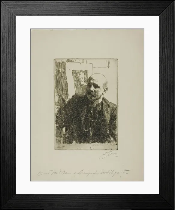 Framed Print : Georg von Rosen, 1893. Creator: Anders Leonard Zorn Framed Print : Georg von Rosen, 1893. Creator: Anders Leonard Zorn