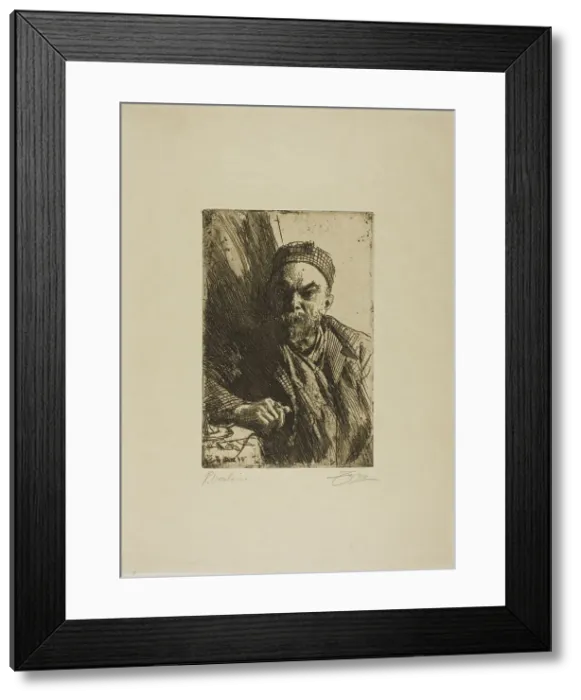 Framed Print : Paul Verlaine II, 1895. Creator: Anders Leonard Zorn Framed Print : Paul Verlaine II, 1895. Creator: Anders Leonard Zorn
