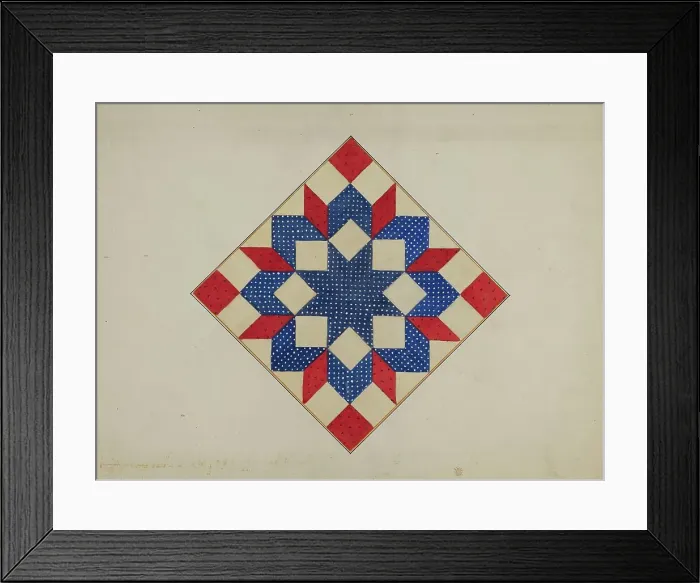 Framed Print : Quilt - Double Star, c. 1940. Creator: Edith Towner. Quilt - Double Star, c. 1940. Creator: Edith Towner Framed Print : Quilt - Double Star, c. 1940. Creator: Edith Towner. Quilt - Double Star, c. 1940. Creator: Edith Towner
