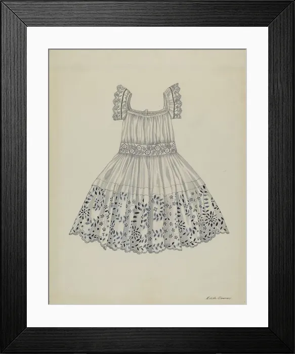 Framed Print : Infant's Dress, c. 1937. Creator: Edith Towner Framed Print : Infant's Dress, c. 1937. Creator: Edith Towner