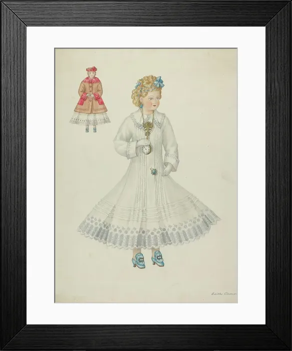 Framed Print : Doll - Retta Hervey, c. 1937. Creator: Edith Towner. Doll - Retta Hervey, c. 1937. Creator: Edith Towner Framed Print : Doll - Retta Hervey, c. 1937. Creator: Edith Towner. Doll - Retta Hervey, c. 1937. Creator: Edith Towner