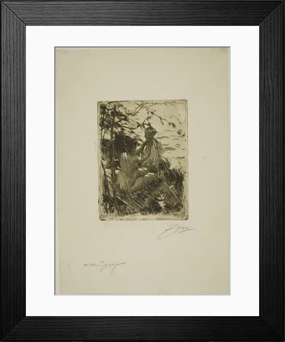 Framed Print : In the Open Air, 1890. Creator: Anders Leonard Zorn Framed Print : In the Open Air, 1890. Creator: Anders Leonard Zorn