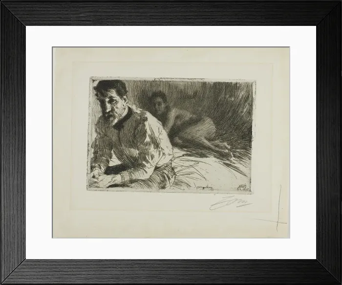 Framed Print : Augustus Saint-Gaudens II (Saint-Gaudens and His Model), 1897. Creator: Anders Leonard Zorn Framed Print : Augustus Saint-Gaudens II (Saint-Gaudens and His Model), 1897. Creator: Anders Leonard Zorn