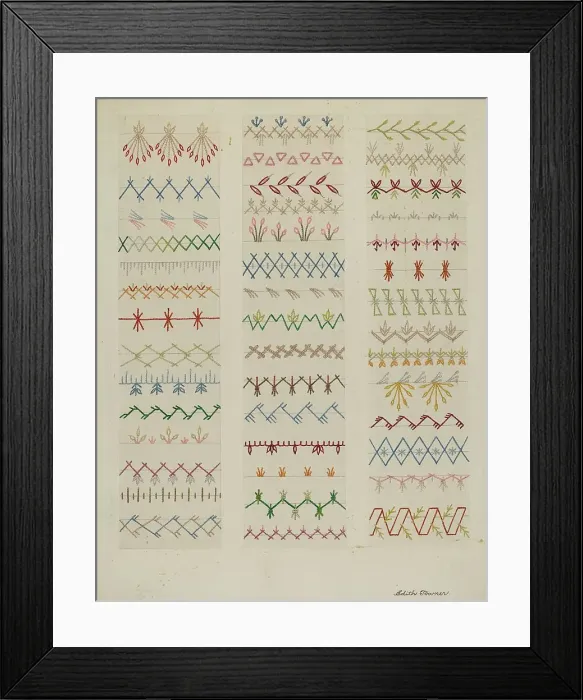 Framed Print : Sampler, c. 1937. Creator: Edith Towner Framed Print : Sampler, c. 1937. Creator: Edith Towner